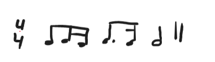 grouping of notes in 4/4 time. This is the answer for question 1.4 of the Music Theory Sample Papers, ABRSM Grade 1 Paper B. This question is in the rhythm section of the ABRSM music theory grade 1 exam.
