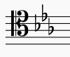 key signature of E flat Major in tenor clef. This is also the key signature of C  minor, a relative minor of E flat major.