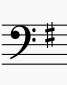 key signature of G major in bass clef. This is also the key signature of E minor.