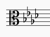 key signature of F minor in alto clef. This is also the key signature of A♭ Major, a relative major of F minor.