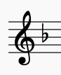 Key signature for F Major in treble clef