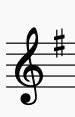 Music Theory Sample Papers, ABRSM Grade 1 Paper D question 3.2, section on keys and scales. Here, students are asked to select the correct key signature for G Major in treble clef.